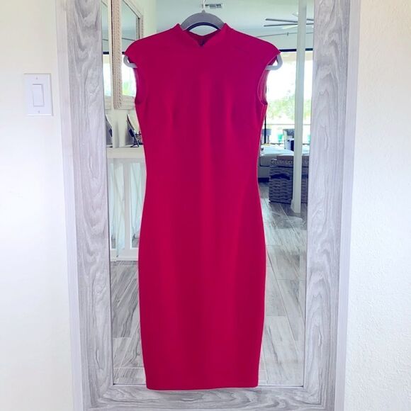 Zara Red Backless Dress With Geisha Closure Small - Picture 1 of 4